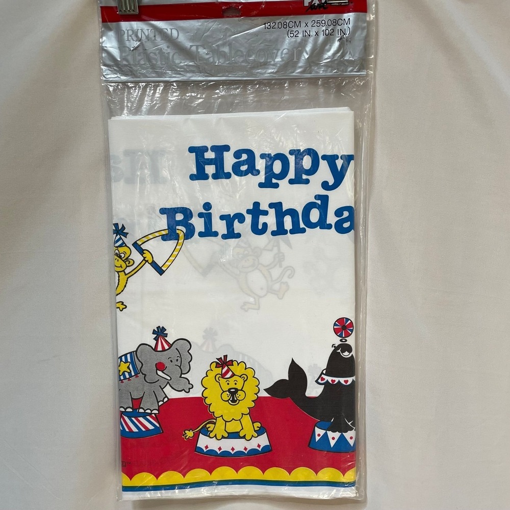 Vintage Circus‎ Theme Birthday Plastic Tablecloth Sealed